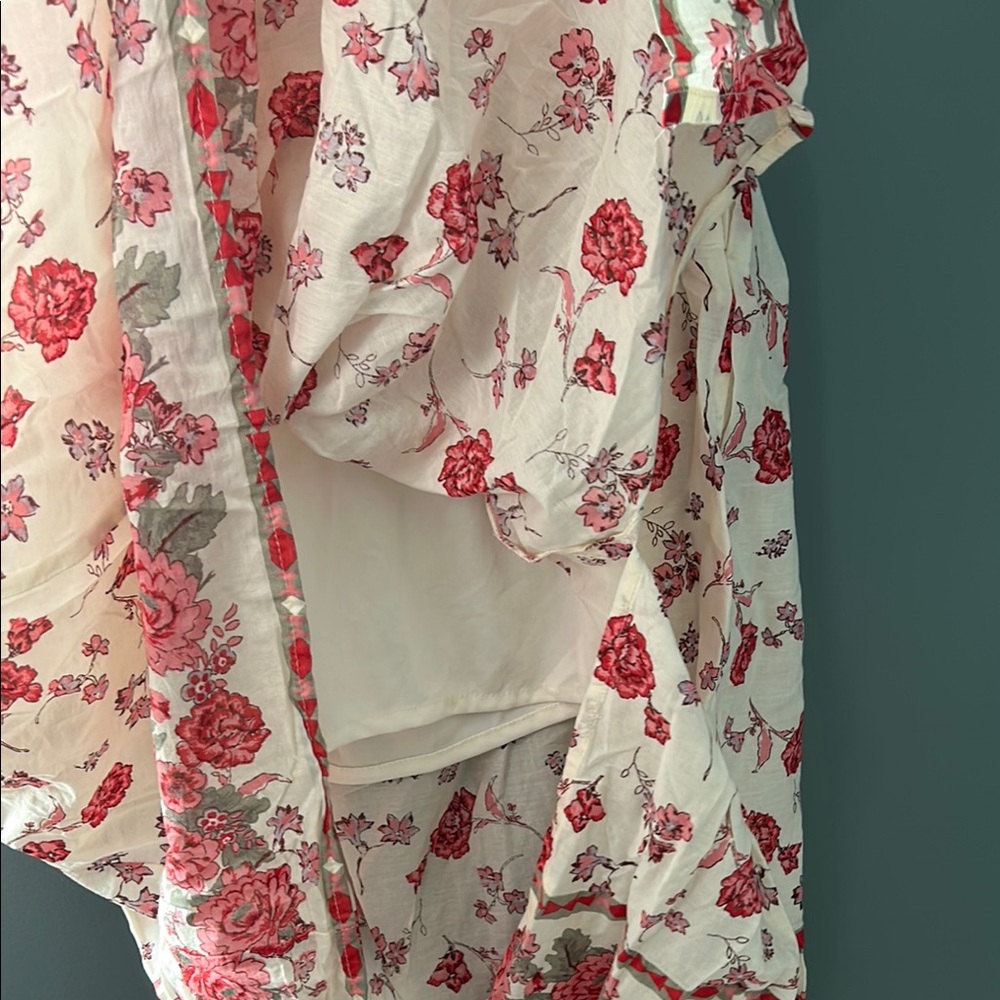 Jessica Simpson Pink Red Ruffled Wrap Midi Dress - Picture 6 of 8